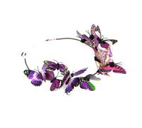 3d Butterfly Flower Garland Headband, Adjustable Plastic Bridal Headpiece