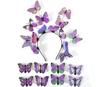 3D Butterfly Headband For Female Girl 2024 Festival Headdress Stage Party Hairhoop Hair Styling Accessories