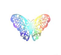 3D Butterfly Sticker Colourful Silver Wall Decoration (A)