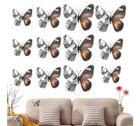 3D Butterfly Stickers | Skeleton Flower Stickers | 3D Window Butterfly Decals Halloween Decoration for Bedroom Furniture Dorm Wedding Home Birthday Daily Living Room