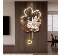 3D Butterfly Wall Art Decor Clock With LED Light, Modern Romantic Hanging Clock, Silent Quartz Decorative Wall Art, Battery Operated With Plug-in Ambient Lighting, For Living Room Bedroom Ho