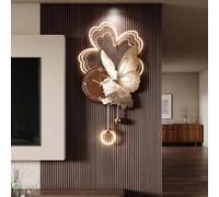 3D Butterfly Wall Art Decor Clock With LED Light, Modern Romantic Hanging Clock, Silent Quartz Decorative Wall Art, Battery Operated With Plug-in Ambient Lighting, For Living Room Bedroom Ho