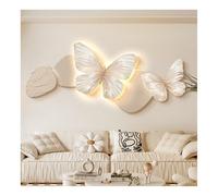 3D Butterfly Wall Art Decor, Frameless LED Light Sculptures with Crystal Film, Modern Wall Decor for Living Room Bedroom Entryway, Large