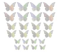 3D Butterfly Wall Stickers, 24 Pcs Decals, Hollow Butterfly Decorations, 3 Sizes for Walls Bedroom Party Wedding Decors(Colorful)