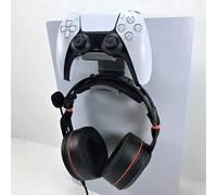 3D Cabin PS5 Controller & Headphone Console Bracket Mount Holder For Play Station 5 Digital Or Disc DualSense Grey Right
