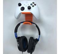3D Cabin Wall Mount & Headphone Holder Hanger Bracket (2 PACK) Compatible With Xbox Controller For Xbox Series X / Series S / One / One S / One X Remote Orange x 2
