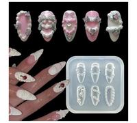 3D Cake Piping Nail Mold Silicone Tools Nails Art Resin Icing Piping Molds for Accessories Supplies