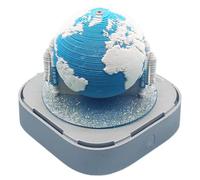3D Calendar, 2025 Desk Calendar with LED Light, January to December 2025 Desk, Tear Off Earth Shape 3D Memo Pad DIY Paper Carving Note Desktop Decoration Gift