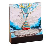 3D Calendar 2025, DIY Tear-Away Timepiece Design, Decorative Memo Pad for Desktop, Artsy Paper Carving Art, Temple of Heaven Shape