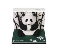 3D Calendar 2025, Time Piece Desk Calendar, Tear Away 3D Memo Pad, Panda Pull Away Calendar 2025 Sculpture Carving Art Notepad DIY Sticky Post Craft with Timepiece Calendar