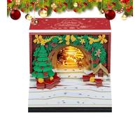 3D Calendar 2026 - 2026 Christmas Arch Desk Calendar with Notepad, Home Decoration Notepad with LED Lights - For Home Dorm Apartment Bedroom Living Room Office School Adults