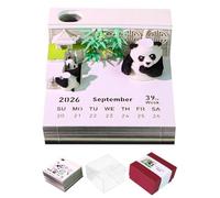 3D Calendar 2026,2026 Panda Bamboo Garden Creative Tear Away Calendar,Desk Calendar 3D Notepad With Pen Holder,DIY Desktop Decoration Festival Gift for Christmas,New Year Gift