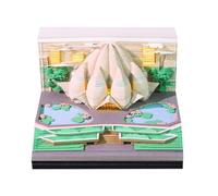 3D Calendar 2026,2026 Unique 3D Temple Paper Sculpture Calendar,2026 Desktop with Tear-off Page Craft Carved A