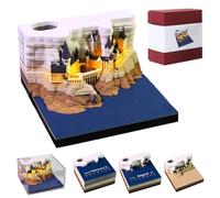 3D Calendar 2026, 3D Desk Calendar 2026, Time Piece Calendar, Magic Castle Weekly Calendars with Lights, Memo Pad Paper Carving Art Gift for Christmas, Office Desktop Decoration