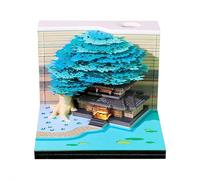 3D Calendar 2026,3D Fantasy Tree Memo Pad Creative Desk Calendar,Time Piece C alendar 2026,Paper Sculpture Tree House Ca-lendar with Weekly & LED Lights,DIY Paper Carving Gift