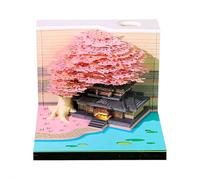 3D Calendar 2026,3D Fantasy Tree Memo Pad Creative Desk Calendar,Time Piece C alendar 2026,Paper Sculpture Tree House Ca-lendar with Weekly & LED Lights,DIY Paper Carving Gift