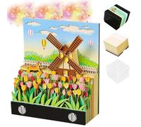 3D Calendar 2026,3D Memo Pad Time Piece Calendar 2026 Windmill Creative Tear Away Calendar Paper Carving Multi-Color DIY Note,Interesting Desktop Decorations, Can Be Given As Gifts To Family, Friends