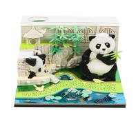 3d Calendar 2026,3d Paper Carved Memo Pad, Bamboo Garden National Treasure Giant Panda Creative Chinese Style Removable And Decompression, Memo And Bookmark, Desktop Decoration.