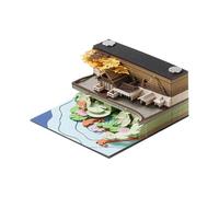 3D Calendar 2026, 3D Paper Carving Pond Notepad, Time Piece Calendar 2026, Hand-Torn Three-Dimensional No Paper Engraved