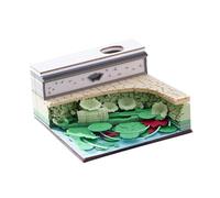 3D Calendar 2026, 3D Paper Carving Pond Notepad, Time Piece Calendar 2026, No Paper Hand-Torn Three-Dimensional Engraved