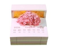 3D Calendar 2026 | 3D Paper Sculpture Calendar | Carving Nature Theme Flower Tree House Design Notepad for Classroom Home Holiday School Workout