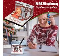 3D Calendar 2026 | Christmas Bear 3D Tear Away 2026 Calendar | Desktop Accessories Christmas Decorations for Planning Teacher Student Family Office Home School