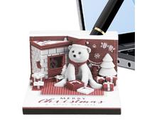 3D Calendar 2026 Desk - Christmas Bear 3D Notepad 2026 Calendar | Desktop Accessories Notepad Home Decor for Teacher Student Classroom Birthday Party Home Family School Planning