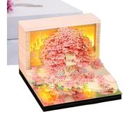 3D Calendar 2026, Paper Carving 2026 Calendar, Nature Theme Carving Flower Tree House Design Tear Away Art Memo for Holiday Home Teacher Workout School Classroom