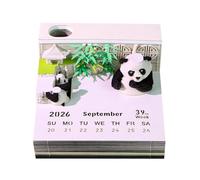 3D Calendar 2026, Tear Off Time Piece Desk Calendar 2026, 3D Panda Paper Carving Note Pad for Home O Decoration