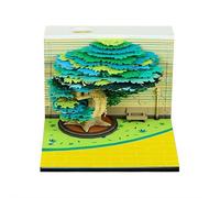 3D Calendar 2026, Time Piece Calendar - 2026 Desk Calendar Four Seasons Tree - 3D Paper Carving Art Memo Pad Notepad Gift for Christmas Housewarming Desktop Decoration