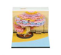 3D Calendar 2026, Time Piece Calendar - 2026 Desk Calendar Four Seasons Tree - 3D Paper Carving Art Memo Pad Notepad Gift for Christmas Housewarming Desktop Decoration