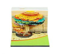 3D Calendar 2026, Time Piece Calendar - 2026 Desk Calendar Four Seasons Tree - 3D Paper Carving Art Memo Pad Notepad Gift for Christmas Housewarming Desktop Decoration