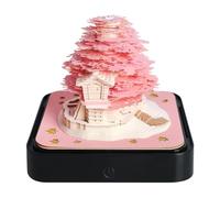 3D Calendar 2026,Time Piece Calendar 2026,Tear-Away 3D Desk Calendars with LED Lights,Tree House Paper Sculpture Art Calender Memo Pad Notepad,for Office Home Christmas Desktop Decoration