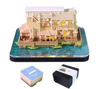 3D Calendar 2026,Time Piece Calendar 2026 with Lights,3D Jiangnan Ancient Town Panoramic Paper Sculpture Office Decoration,Tear-Away 3D Artsy Pads,Paper-made Creative Gifts