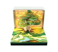 3D Calendar 2026,Time Piece Calendar,3D Art Calendars Memo Pad with LED Lights,Tear Away Paper Sculpture Memo Artsy Pad Calendars,DIY Paper Carving Art Sticky Note Desktop Decoration