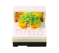 3D Calendar 2026, Time Piece Calendar, Music Tree Notepad with Light, Multifunctional Memo Pads, Desk Calendar Weekly Planner, 3D Memo Pad Non-stick Sticky Notes, DIY Christmas Halloween Gifts