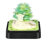 3D Calendar 2026, Time Piece Calendar Tree with Led Lights,Creative DIY Paper Carving House Sculpture for School Home Office Desktop Decorations