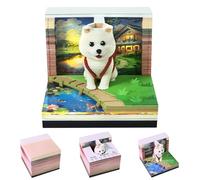 3D Calendar 2026, Time Piece Calendar With 52 Weekly Calendars for 2026, Magic Book and Cute Owl Paper Carving Art Note Book, Suitable for Room and Office Desktop Decoration, Gift Giving (Dog)