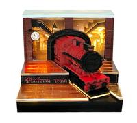 3D Calendar 2026, Time Piece Calendar With 52 Weekly Calendars for 2026, Magic Book and Cute Owl Paper Carving Art Note Book, Suitable for Room and Office Desktop Decoration, Gift Giving (Train)