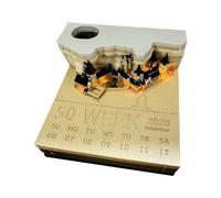 3D Calendar, 2026 Time Piece Paper Carving Art Schedule, 3.54x3.54x1.97 Inches LED Light & Portable Design, Memo Pad Planner for Holiday, School, Housewarming, Daily Use, Workplace, Bedroom, Travel