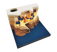 3D Calendar, 2026 Timepiece Display, LED Light Planner Stand, 9x9x5cm, Artistic Desk Decor, Tear-Off Notes Function, Ideal for Holiday, School, Home, Office, Travel, Students, Coworkers