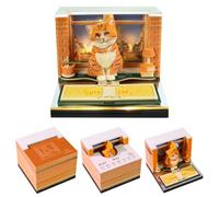 3D Calendar 2027, 3D Memo Pad Art Sticky Notes, Time Piece Calendar 2027, Creative Weekly Notepad with Light, Paper Carving Art Desktop Gift for Christmas Birthday Anniversaries (Orange Cat 2027)
