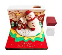 3D Calendar - Christmas Snowman Artistic Notepad, Desk Sculpture Paper Art Gift for Children Adults Students - for Children, Students and Adults for Writing, Learning and P