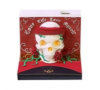 3D Calendar - Halloween Skull,Time Piece Calendar 2026 Tear Away Calendars, Panoramic Hand-Torn Paper Carving 3D Memo Pad Notepad,Gift for Christmas Housewarming Desktop