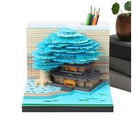 3D Calendar | Paper Sculpture Calendar | Artistic Notepad with Flower Tree House Design with Light | Creative Planner and Organizer | Tear off a Reminder for Moving