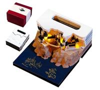 3D Calendar Tear Off 2025, Magic Castle 3D Weekly Calendar 2025 Desk Calendar Notepad, 3D Notepad Calendar, Creative Magic Castle Sticky Notes Paper Sculpture Desktop Ornament Pen Holder Gift