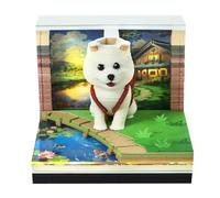 3d Calendar,Timepiece Calendar 2026,Cute Animal,With Lights,Use As Bookmarks And Notepads,Configure Dust Box,Suitable for Office Home Gifts Ornaments (DogStyle)