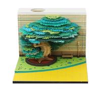 3D Calendar | Tree 2026 Desk Calendar Tear Away Memo Pad - Notepad Home Decor Arts & Crafts for Christmas Housewarming School Dorm College Office Student Teacher Family