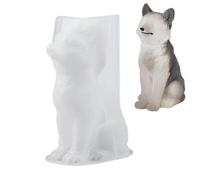 3D Candle Mould, Wolf Candle Mould, Sitting Wolf Design Plaster Clay Silicone Mould, Easy to Demould, Decorative, Charming Wax Melt Moulds for Desk Decoration, Romantic