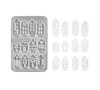 3D Candlestick Silicone Mold Hollow Out House Base Mold Gypsum Holder Epoxy Home Decorations Plaster Casting